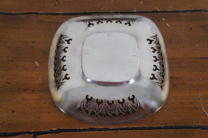 antique james e blake sterling silver reticulated filigree tray dish 7632