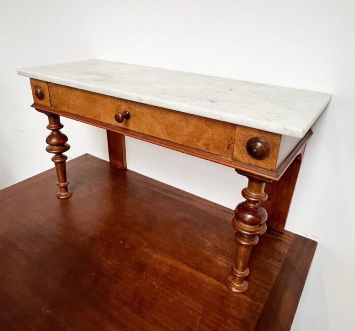 antique makeup table in marble 0104