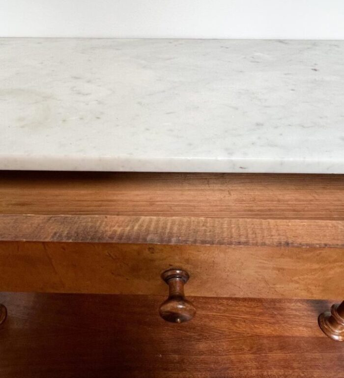 antique makeup table in marble 6704