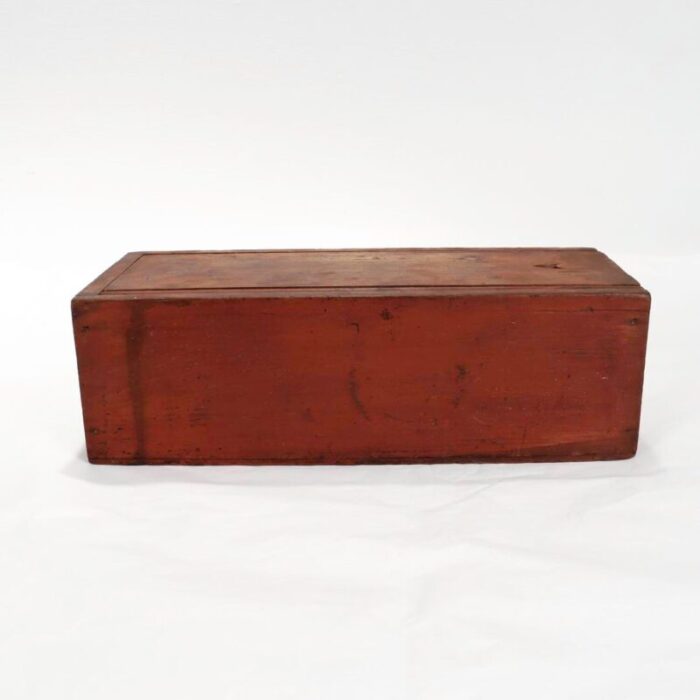 antique mid atlantic states folky slide lid candle box with an original red wash 5859