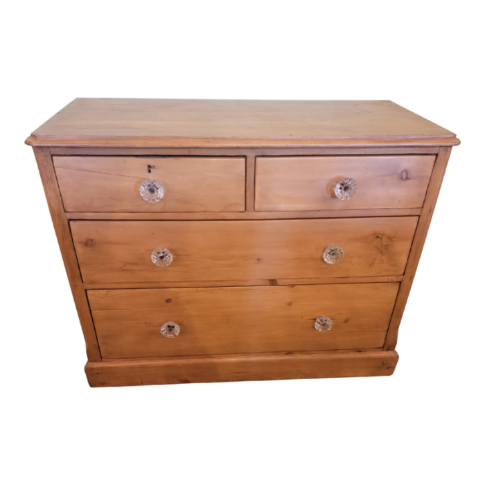 antique pine two drawers over two drawers chest of drawers from england circa 1880 3344