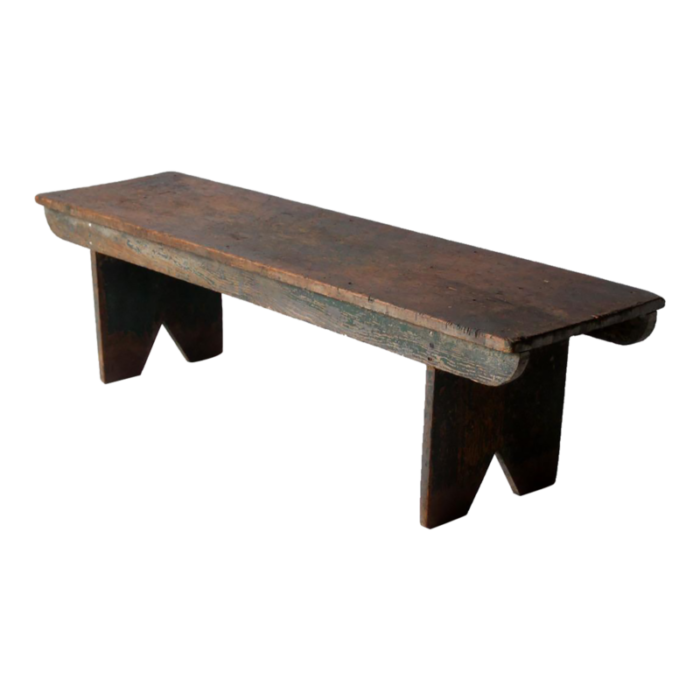 antique primitive wood bench 0358