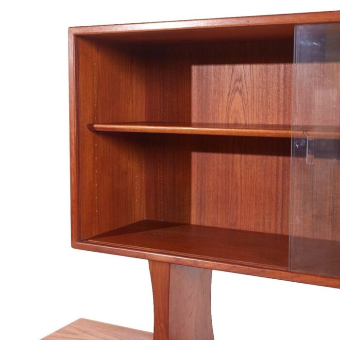 arne vodder for sibast model 76 mid century danish teak tambour door credenza and hutch 4741