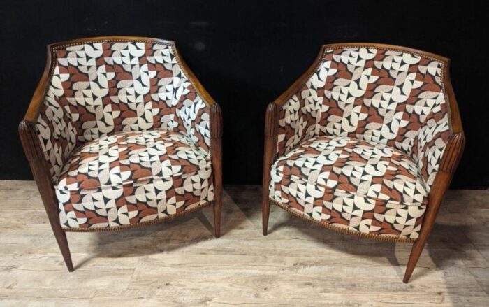 art deco armchairs set of 2 7907