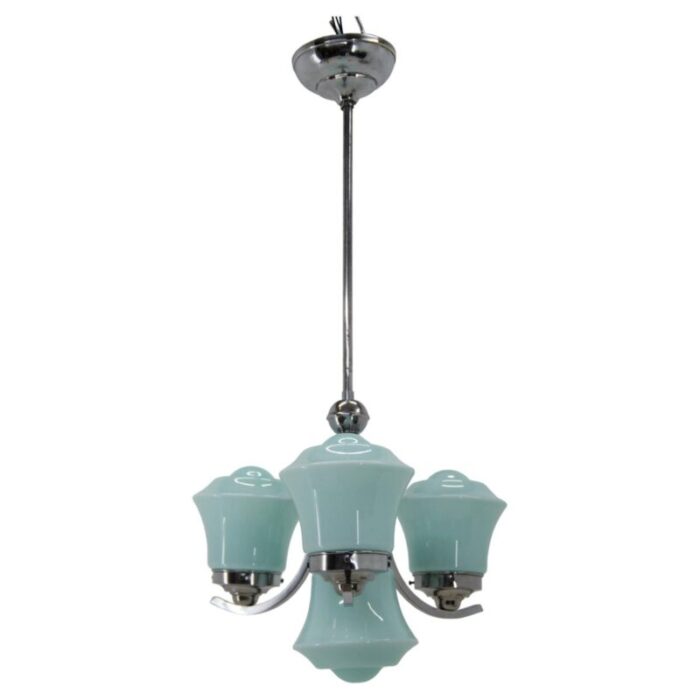 art deco blue chandelier 1930s 1