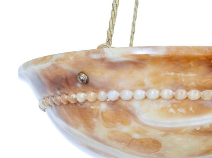 art deco carved alabaster hanging pendant light 3