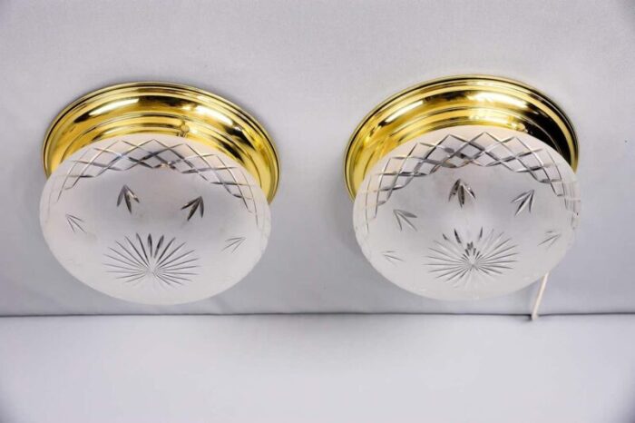 art deco ceiling lamps 1920 set of 2 1