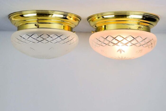 art deco ceiling lamps 1920 set of 2 6