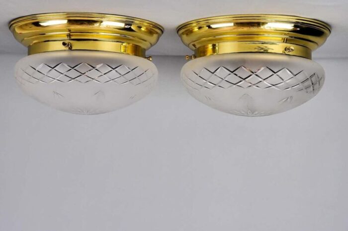 art deco ceiling lamps 1920 set of 2 7