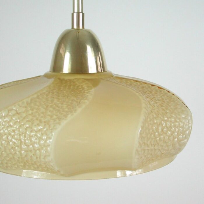 art deco french ivory colored opaline glass brass pendants 1940s set of 2 13