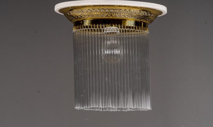 art deco italian ceiling lamp with glass sticks 1920s 6