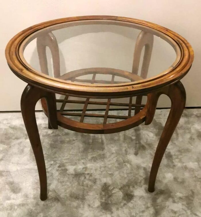 art deco italian coffee table with glass top 1950s 5433 scaled