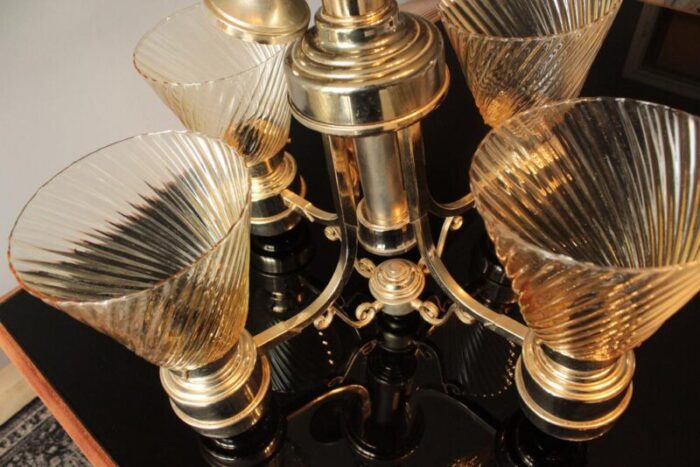 art deco italian murano glass chandelier 1940s 9511