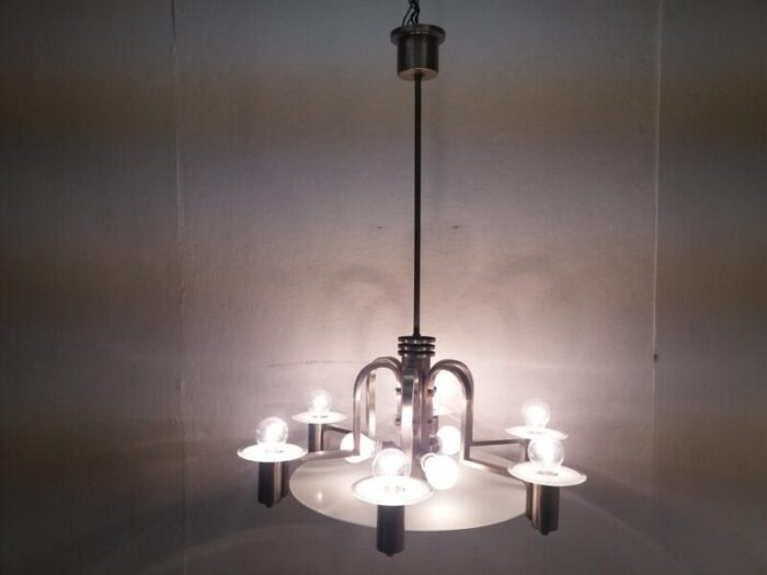 art deco metal chandelier czechoslovakia 1930 2