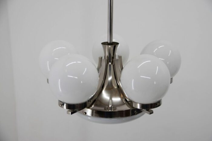 art deco nickel plated chandelier 1930s 5