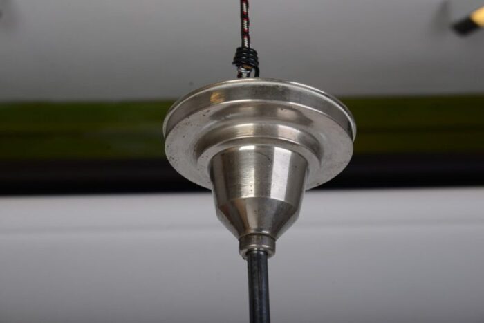 art deco nickel plated pendant lamp 1930s 4