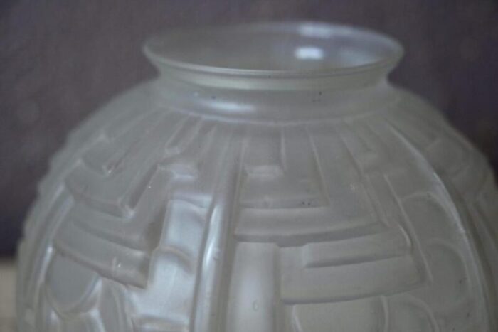 art deco sandblasted glass vase from vianne 1930s 0431