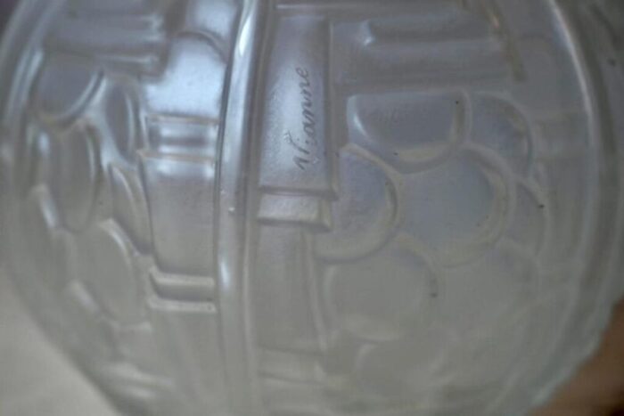 art deco sandblasted glass vase from vianne 1930s 7167