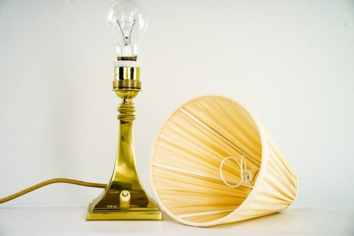 art deco table lamp with fabric shade 1920s 9