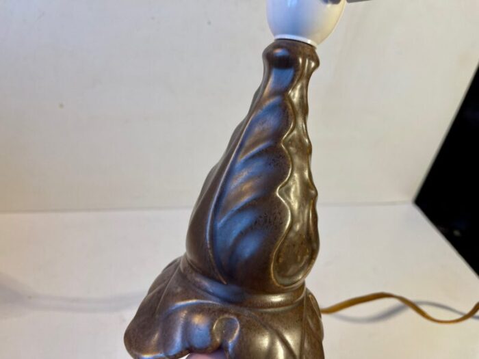 art nouveau revival ceramic table lamp by soholm 1950s 4