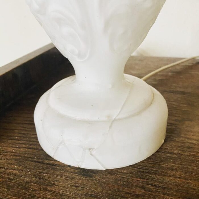 art nouveau style milk glass table lamp 3