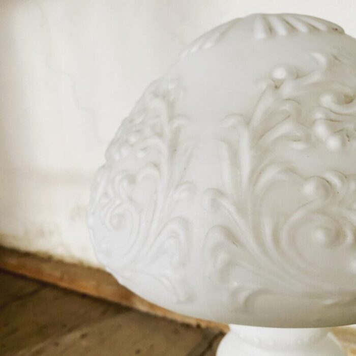 art nouveau style milk glass table lamp 5