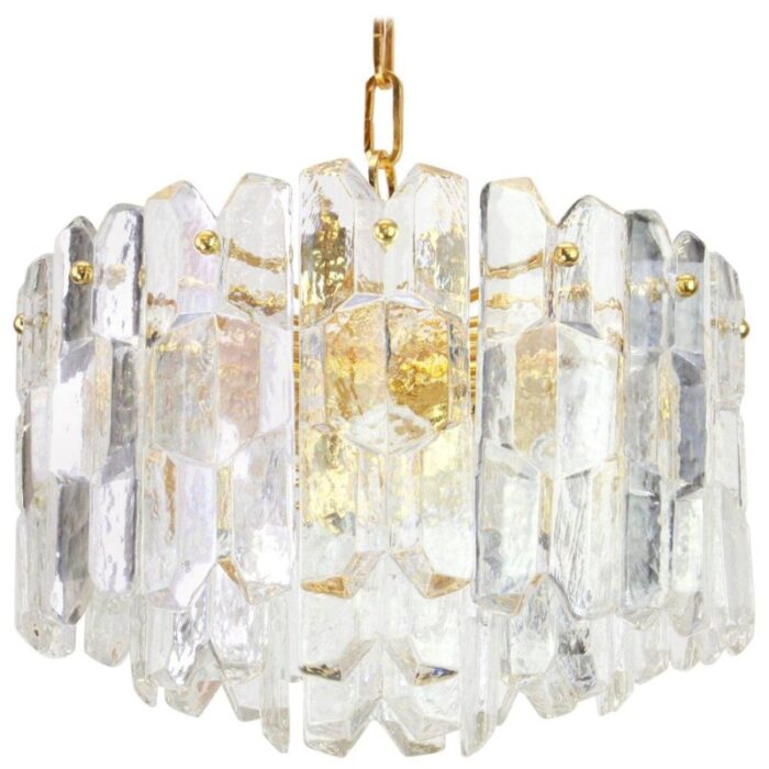 austrian gilt brass crystal glass palazzo light fixture from kalmar 1970 1