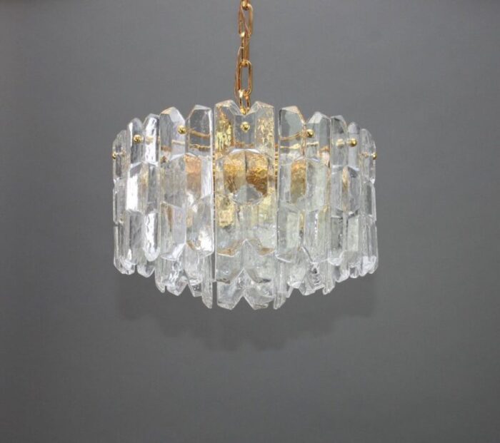 austrian gilt brass crystal glass palazzo light fixture from kalmar 1970 3