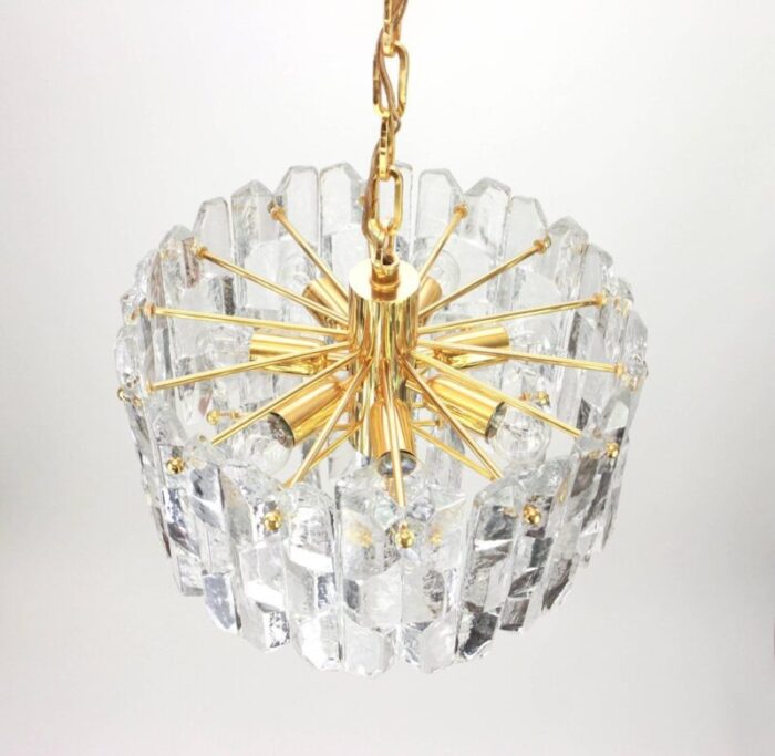 austrian gilt brass crystal glass palazzo light fixture from kalmar 1970 5