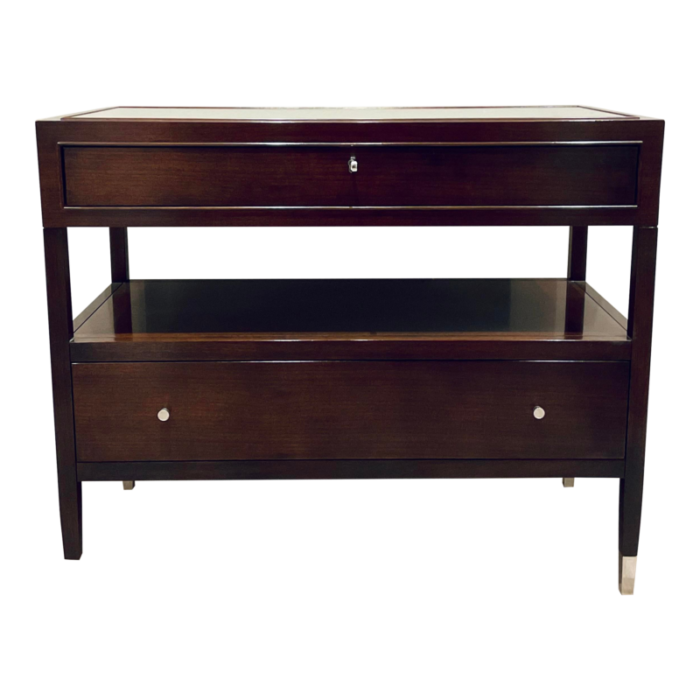 barbara barry baker modern dark wood bedside table 5224