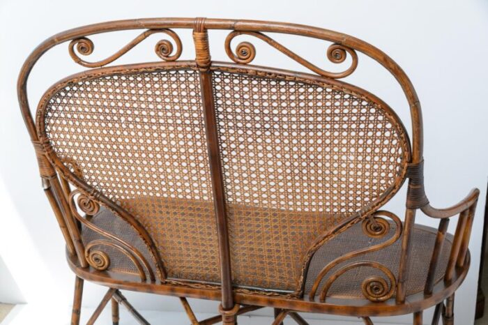 bent bamboo and cane settee attributed to michael thonet austria c1900 2073