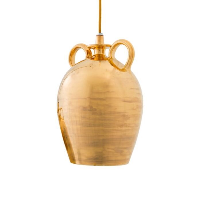 big gold pendant lamps by marco rocco set of 2 1