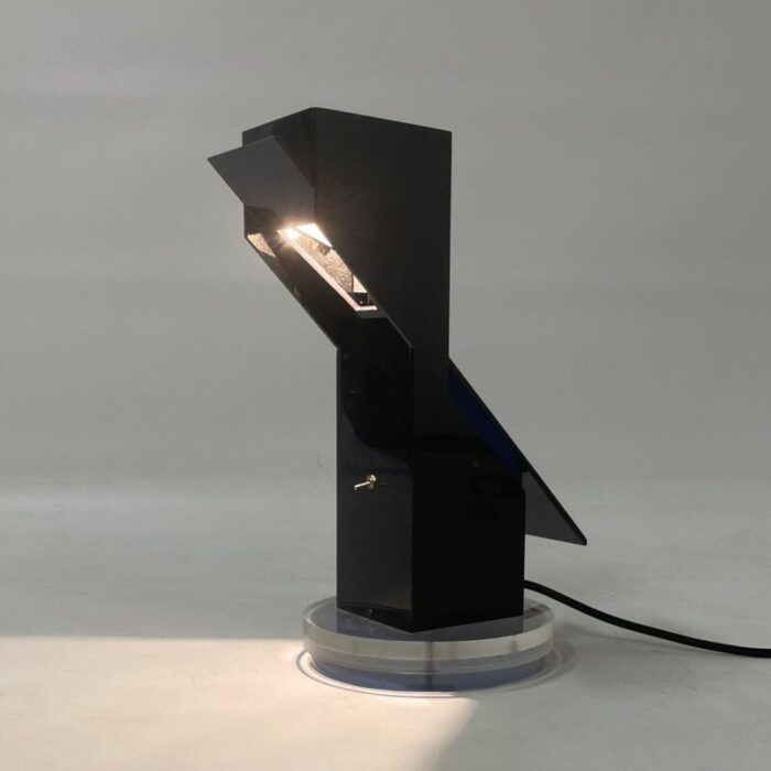 black acrylic glass table lamp 1980s 4