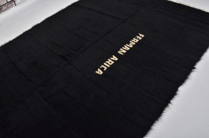 black wool rug 1960s 6963