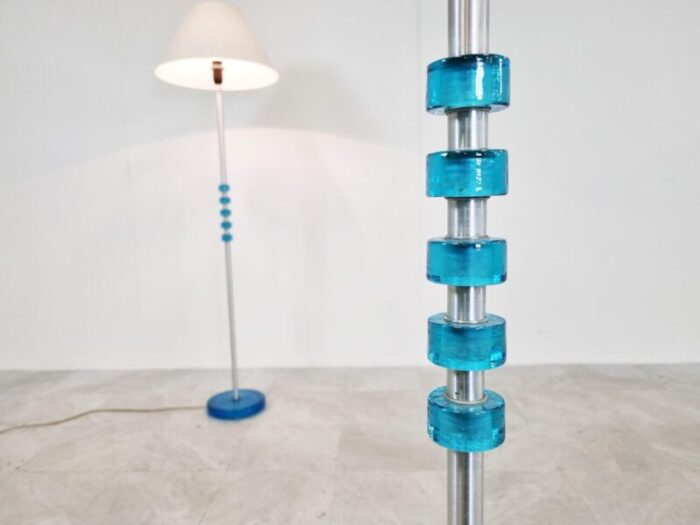 blue glass floor lamps by carl fagerlund for orrefors set of 2 1960s 5