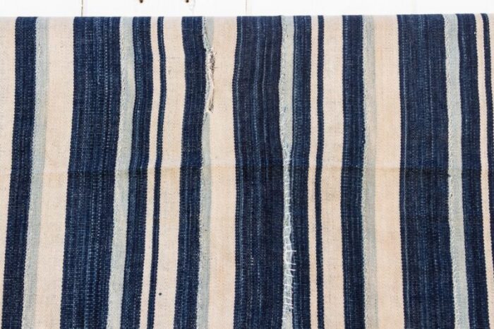 blue stripe african mud cloth 7358