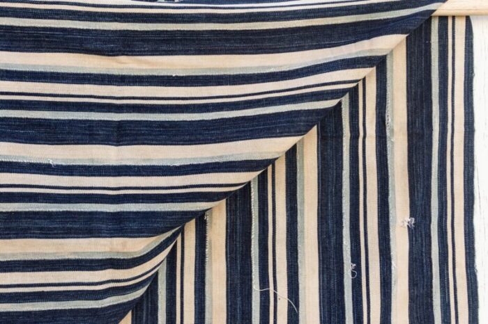 blue stripe african mud cloth 8615