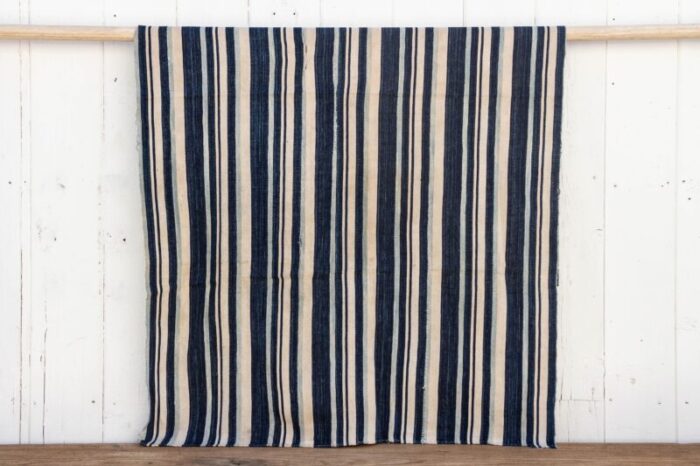 blue stripe african mud cloth 9127