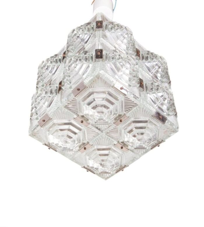 bohemian glass cube ceiling light by stone shenows 1960s 7