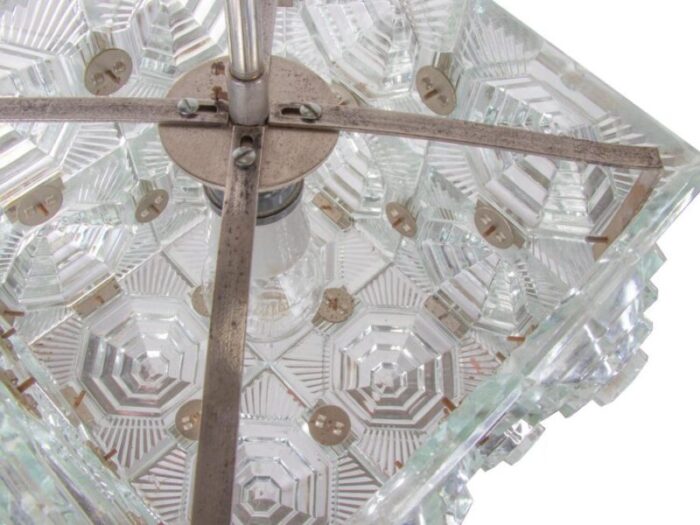 bohemian glass cube ceiling light by stone shenows 1960s 9