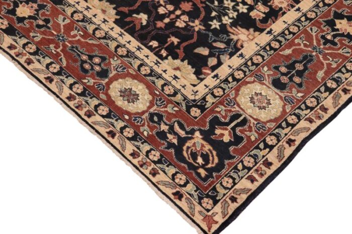 bohemien ziegler blue brown hand knotted wool rug 82 x 99 7696