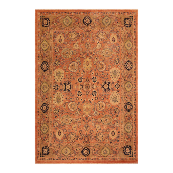 bohemien ziegler rust brown hand knotted wool rug 84 x 911 0575