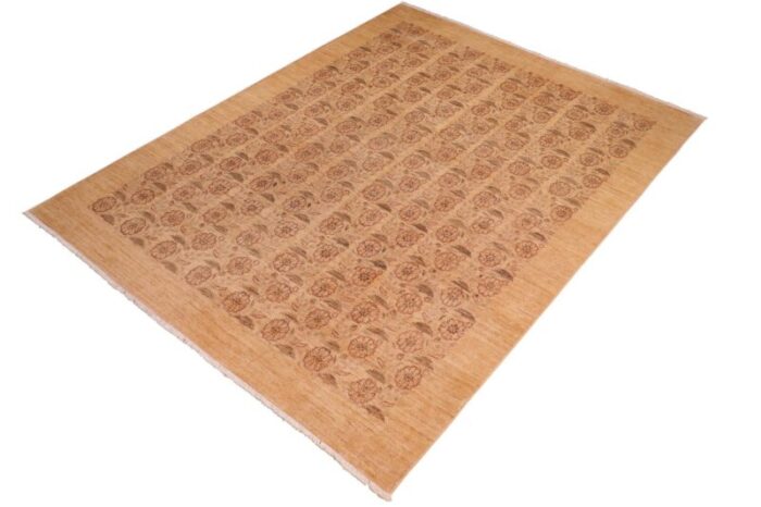 bohemien ziegler tan gold hand knotted wool rug 81 x 100 4801