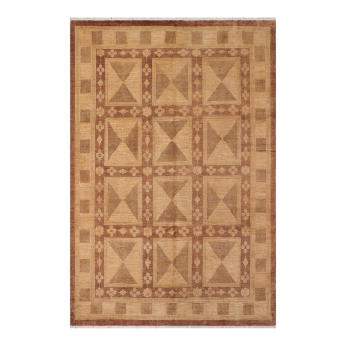 boho chic ziegler beige brown hand knotted wool rug 710 x 99 0566