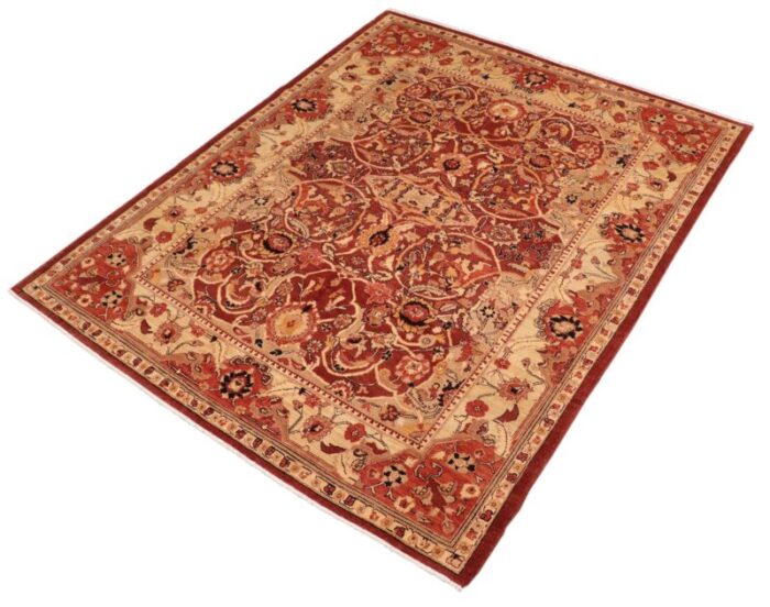 boho chic ziegler red beige hand knotted wool rug 81 x 96 1489