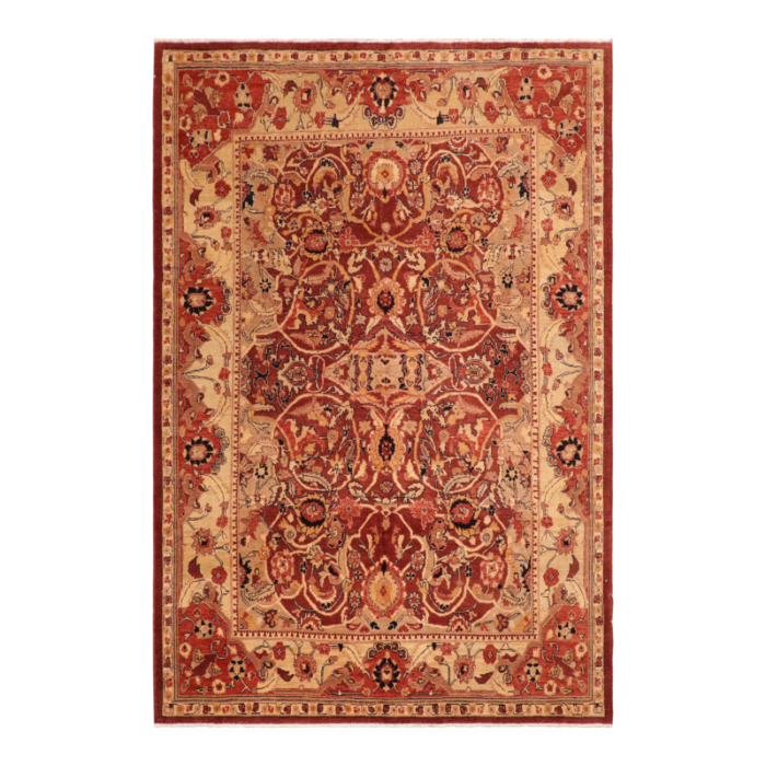 boho chic ziegler red beige hand knotted wool rug 81 x 96 2818