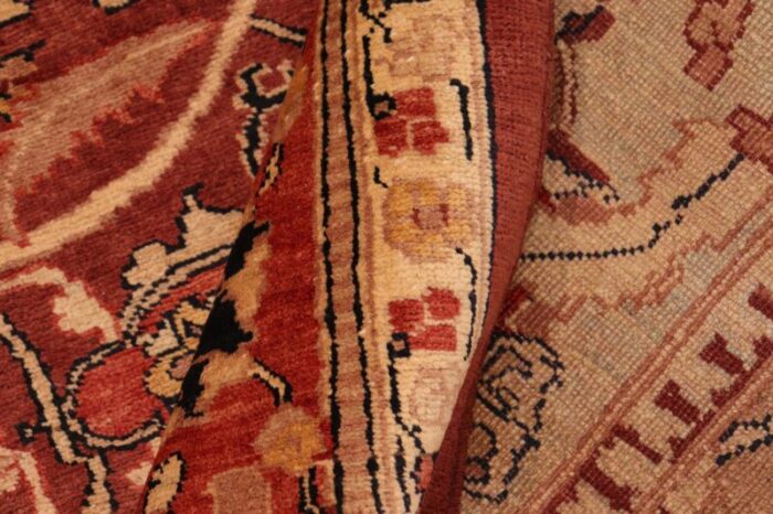 boho chic ziegler red beige hand knotted wool rug 81 x 96 3066