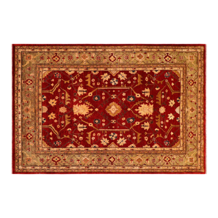 boho chic ziegler red green hand knotted wool rug 80 x 910 4636