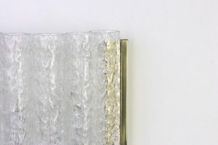 brass and ice glass wall sconces by doria germany 1960s 3