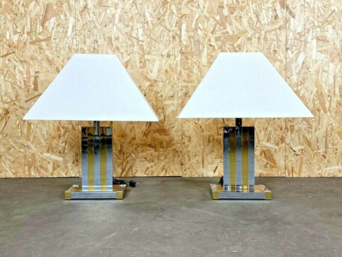 brass chrome table lamp set of 2 1